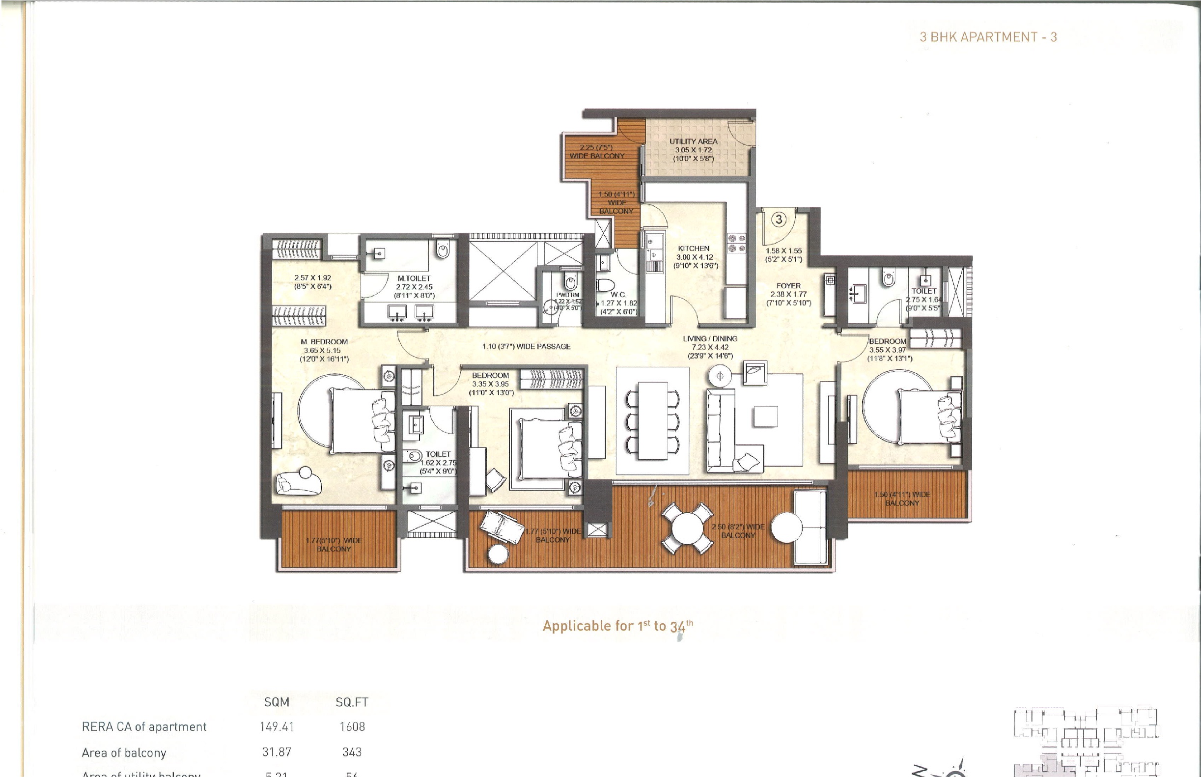 Kalpataru Vista 1680 Sq. Ft. floor plan